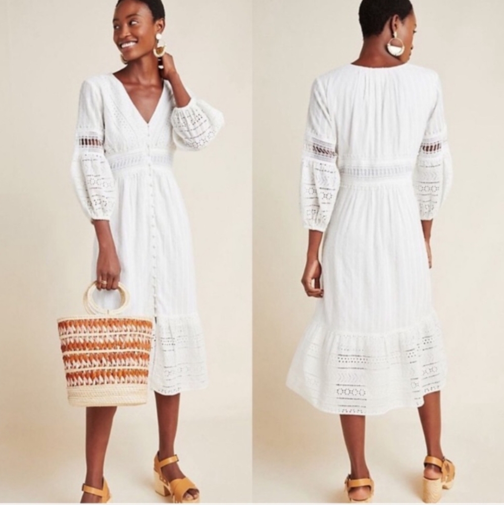 Dress anthropologie eyelet midi Elba
